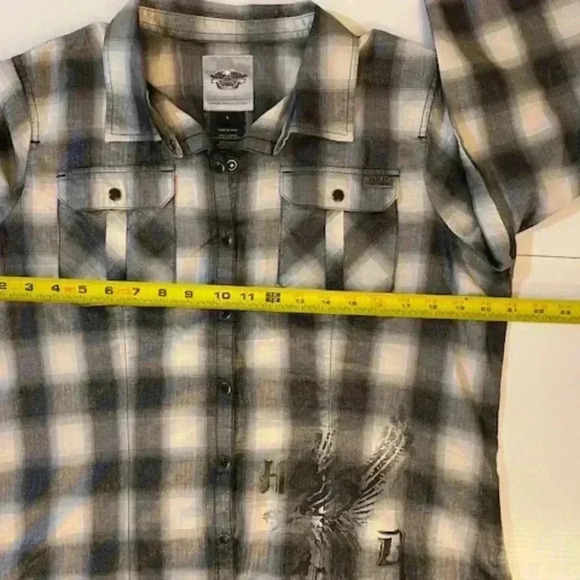 Harley Davidson Women's Button Down Plaid Cotton Shirt Size L - Picture 10 of 12